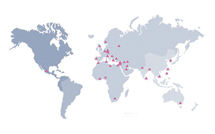 我们在47个国家都有分公司和销售代理
